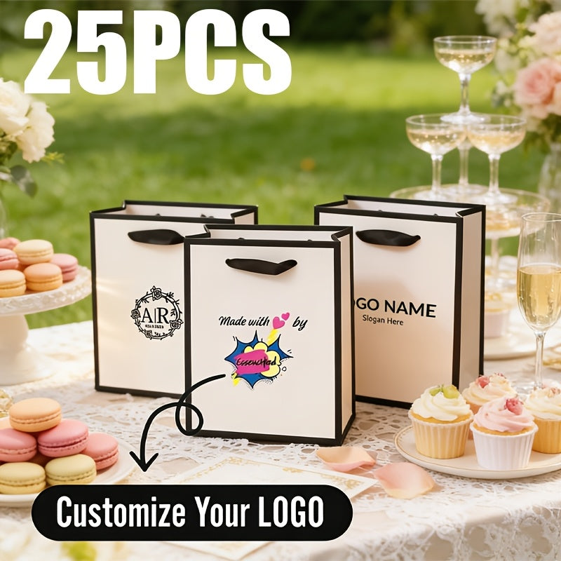 Logo-Ready Packaging & Label – Gift for Her/Him 25pcs - Pattern Small Paper Bags - Supports Custom – image 4