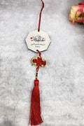 Sublimation car wooden mirror pendant with plain tassel — product image 1