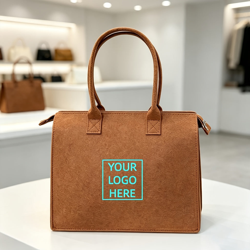 Women's Custom Photo/Text Tote Bag - Large Capacity Zippered Handbag | Business-Ready Branded – image 4