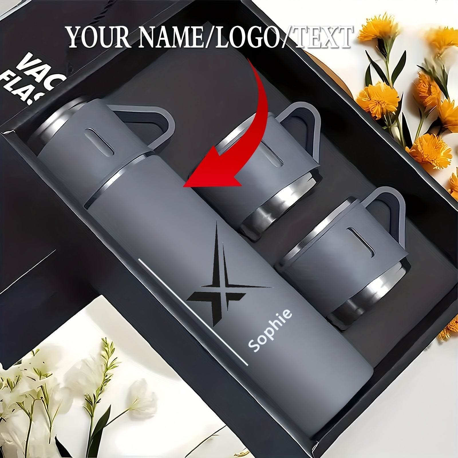 Brand-Forward A Custom Insulated Cup with a Stylish 'X' Logo, Featuring a Minimalist Design – Business – image 1