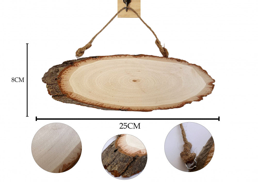 Natural wood log, oval shape, size 25 cm — product image 1