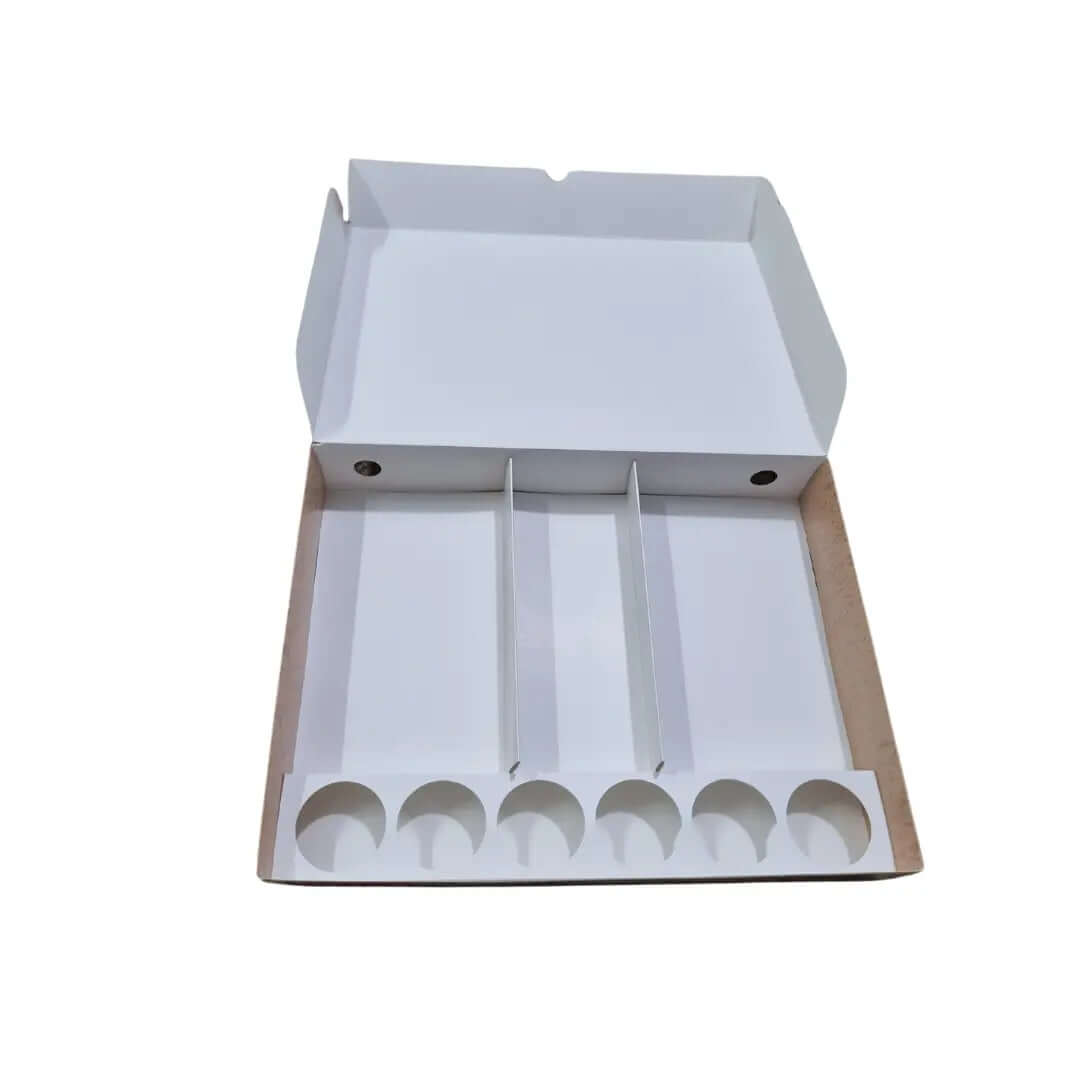 بوكس 6 صاروخ شاورما مع مقسم صوصات طباعة بشعار العميل