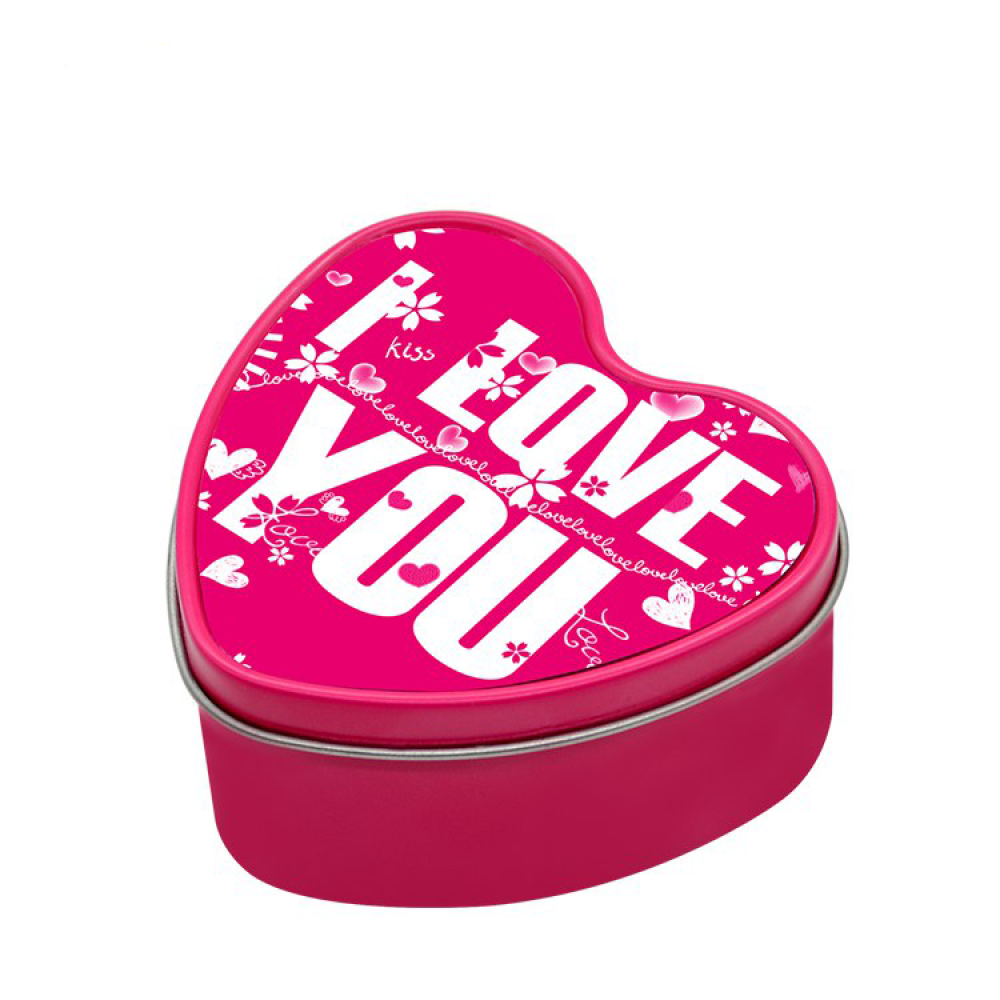 Heart-shaped metal box, sublimation pink color — product image 4
