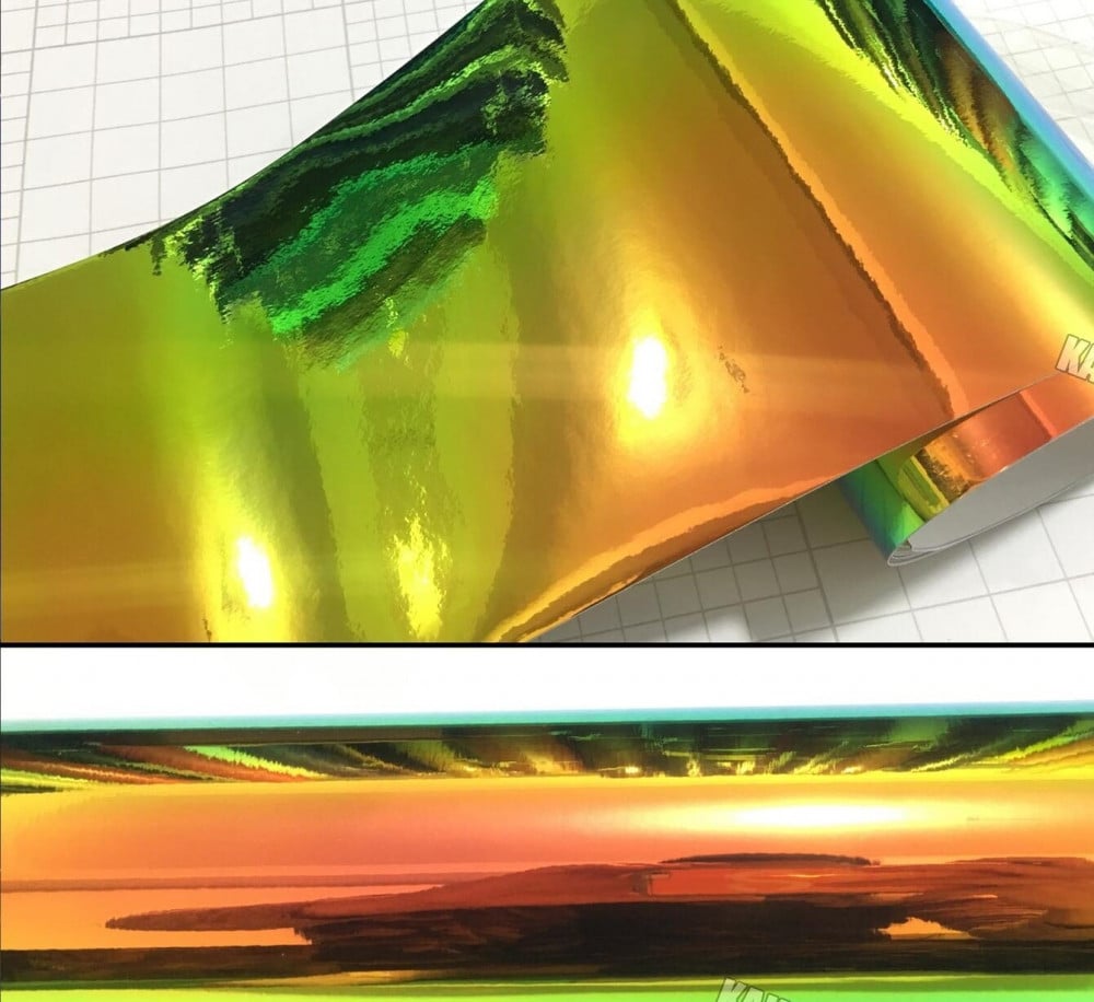heat-transfer vinyl fabric, yellow Chameleon mirrors — product image 1