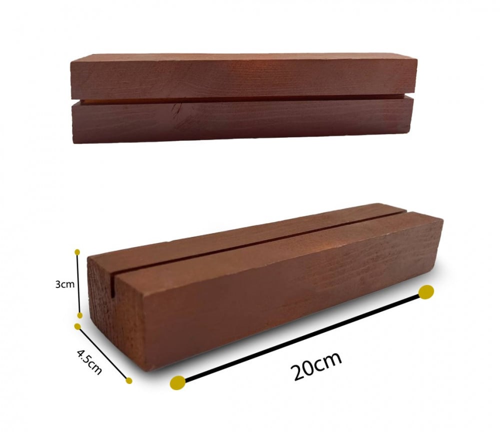 Wooden stand for acrylic panels 20 cm brown A4 — product image 1