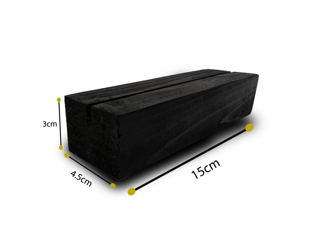Wooden stand for acrylic panels, 15 cm, black, A5 — product image 1