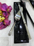 Luxury silver cake cutting set — product image 1