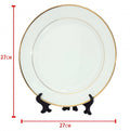 White round plate for sublimation printing with gold rim, size 27 cm — product image 1