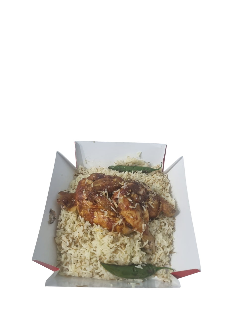 1 meal half chicken and rice  paper box with lamination - مطبعة مدار