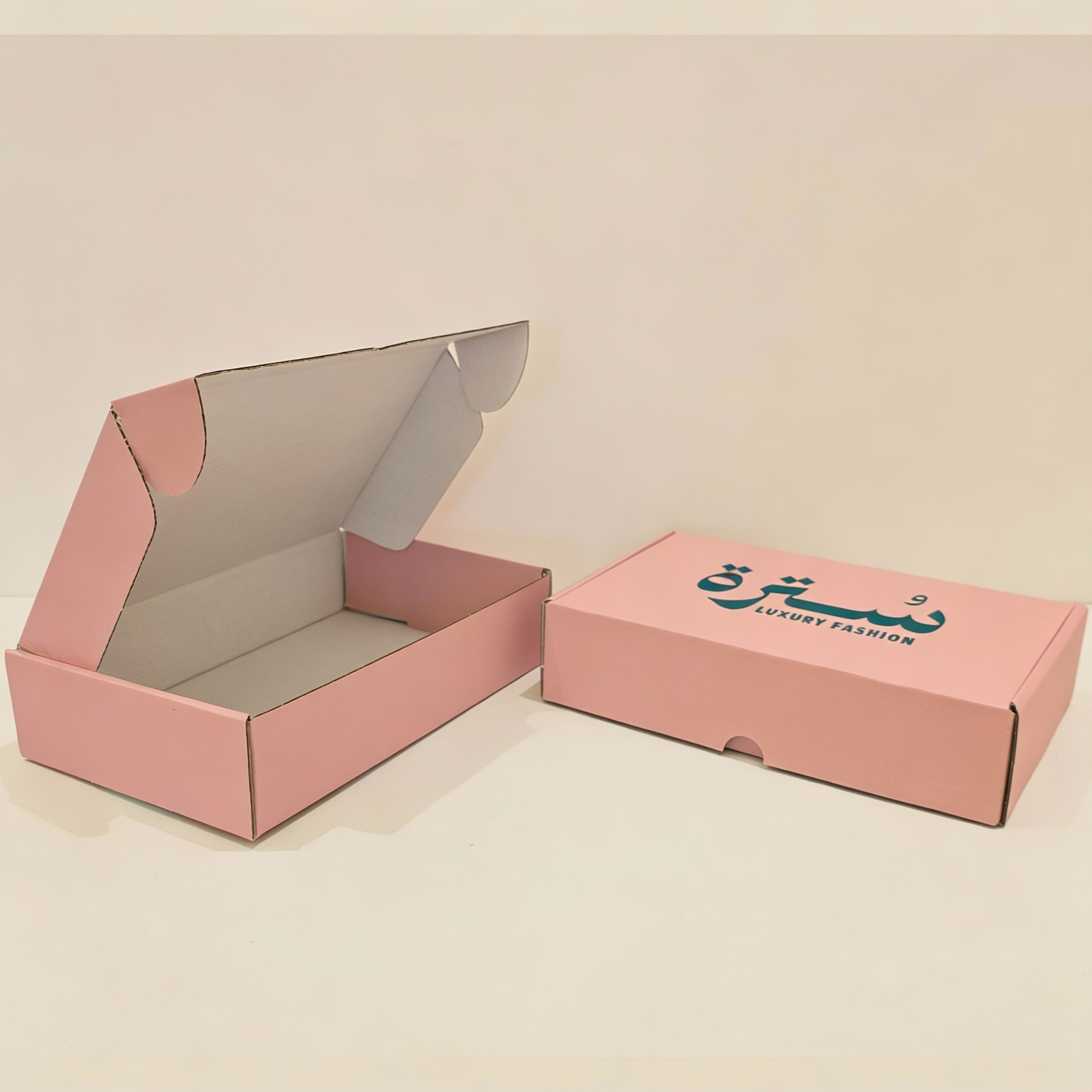 Custom Pink Corrugated Shipping Box 27x18x6.5 cm With Logo
