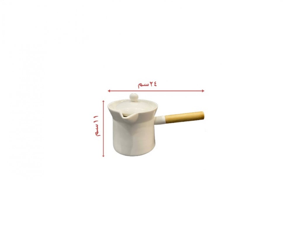 Wooden hand bowl with large ceramic cover — product image 1