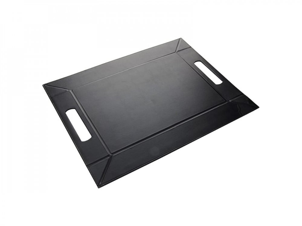 Black leather tray with sublimation print — product image 6