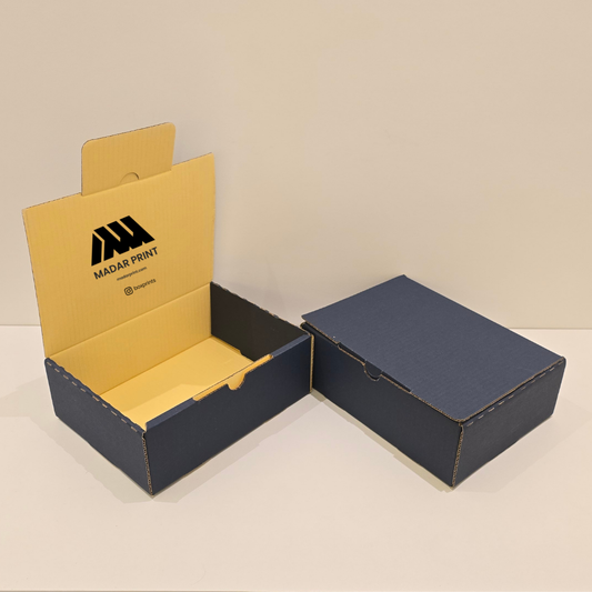 Navy Corrugated Meal Delivery Shipping Box 29x22x10cm Mailing Carton