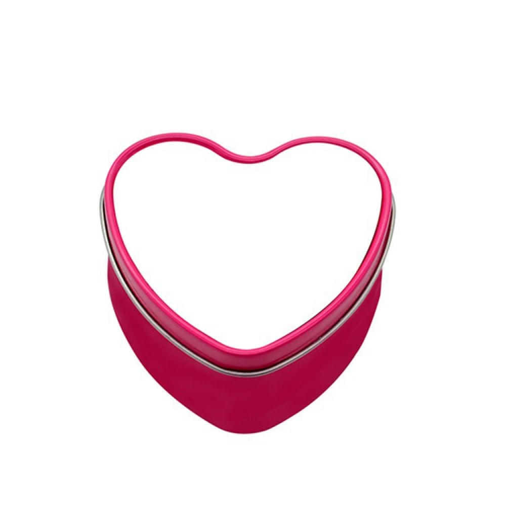 Heart-shaped metal box, sublimation pink color — product image 3