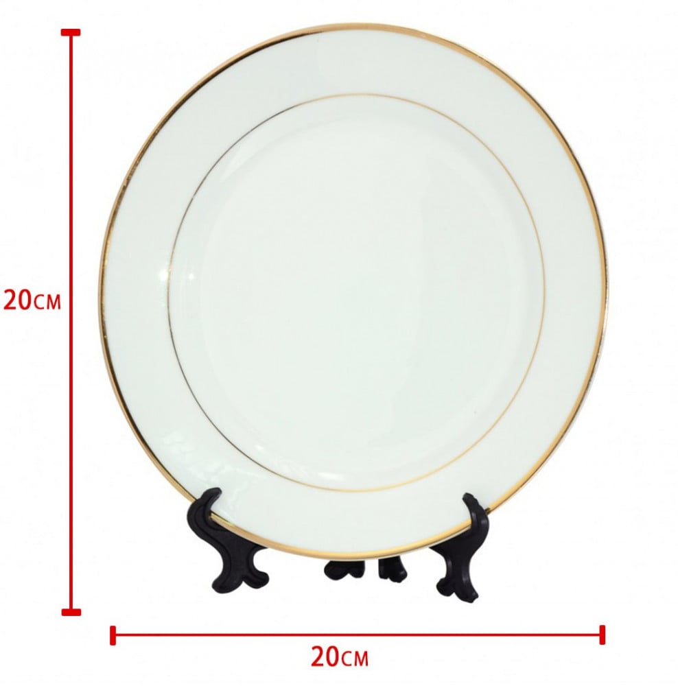 Circular sublimation plate with gold edges, size 20 cm — product image 1