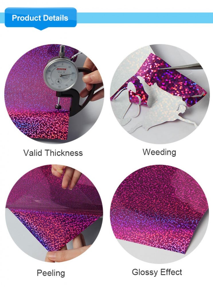 heat-transfer vinyl hologram fabrics fuchsia — product image 1