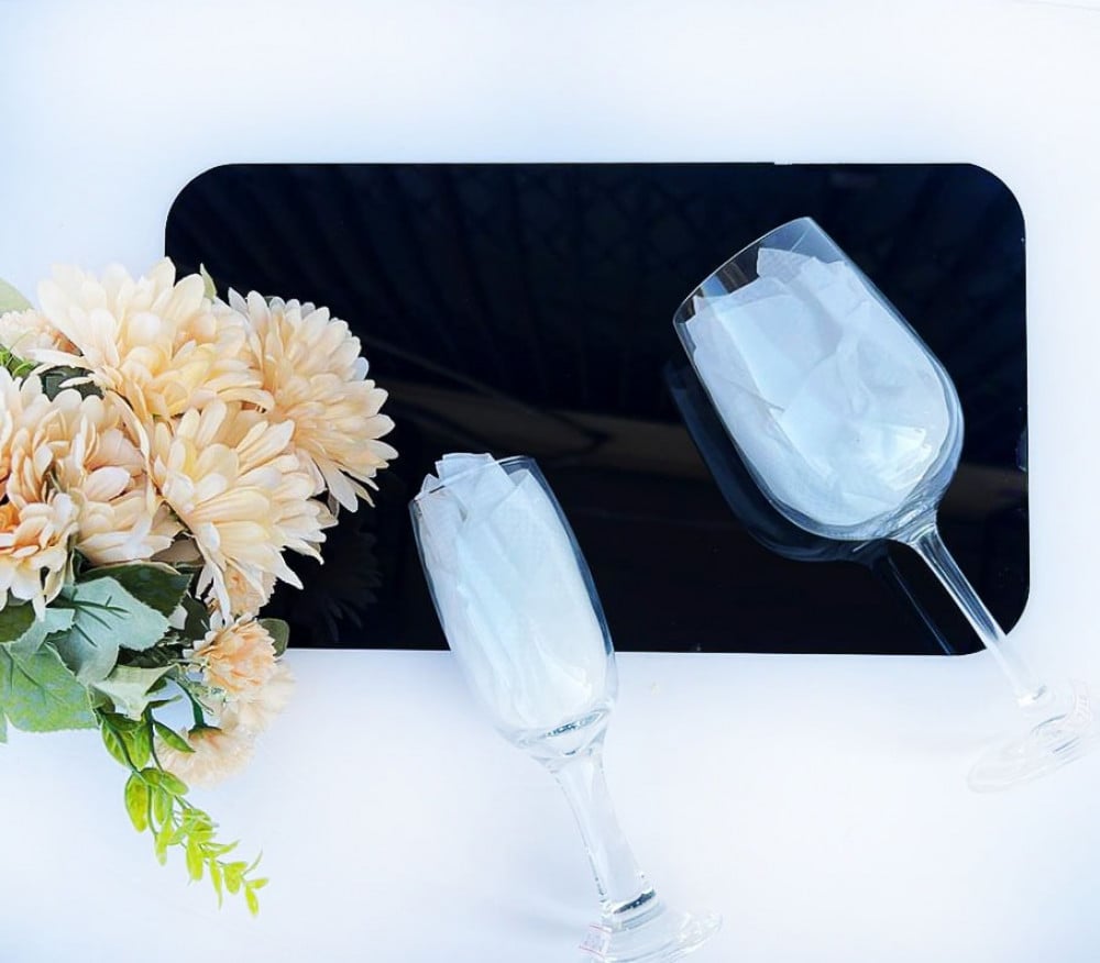 Black acrylic serving tray, size 35 * 20 cm — product image 1