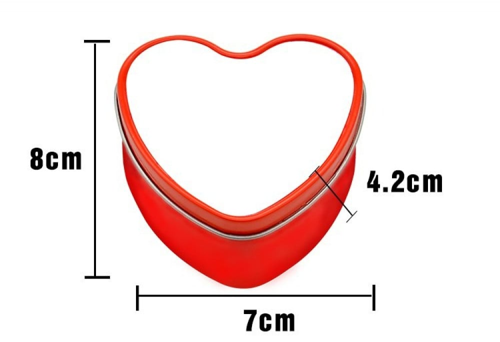 Heart-shaped metal box, sublimation red color — product image 1