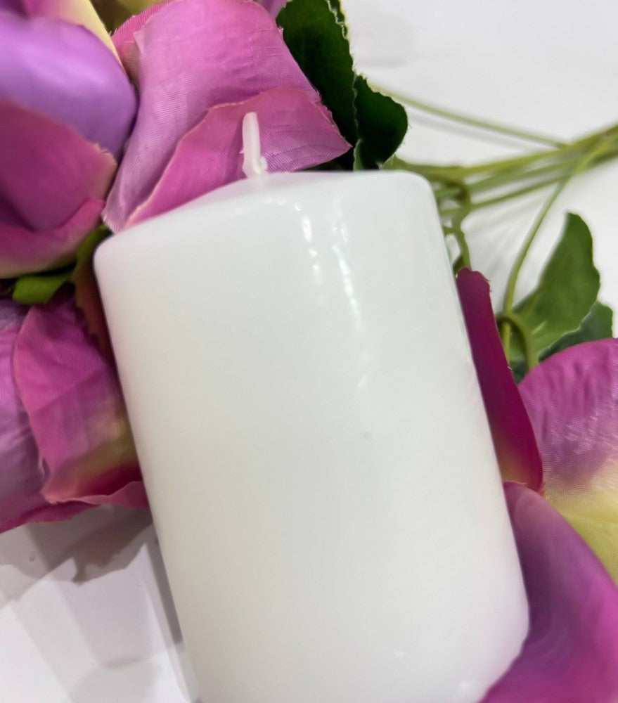 Home Decor White Cylinder Candle - 5.5x7 cm Plain — product image 4