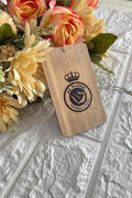 Blank wooden car mirror hanger with sublimation printing, two sides — product image 1