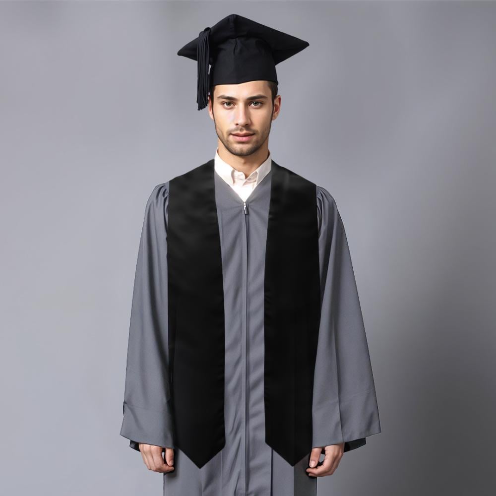 Blank black graduation scarf 2026 - wholesale for printing shops and schools — product image 1