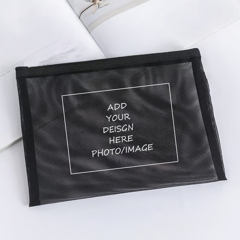 Personalized Specialized Promotional Product – Photo Custom Portable Mesh Small Bag, Makeup Bag, Skincare Bag, – image 3