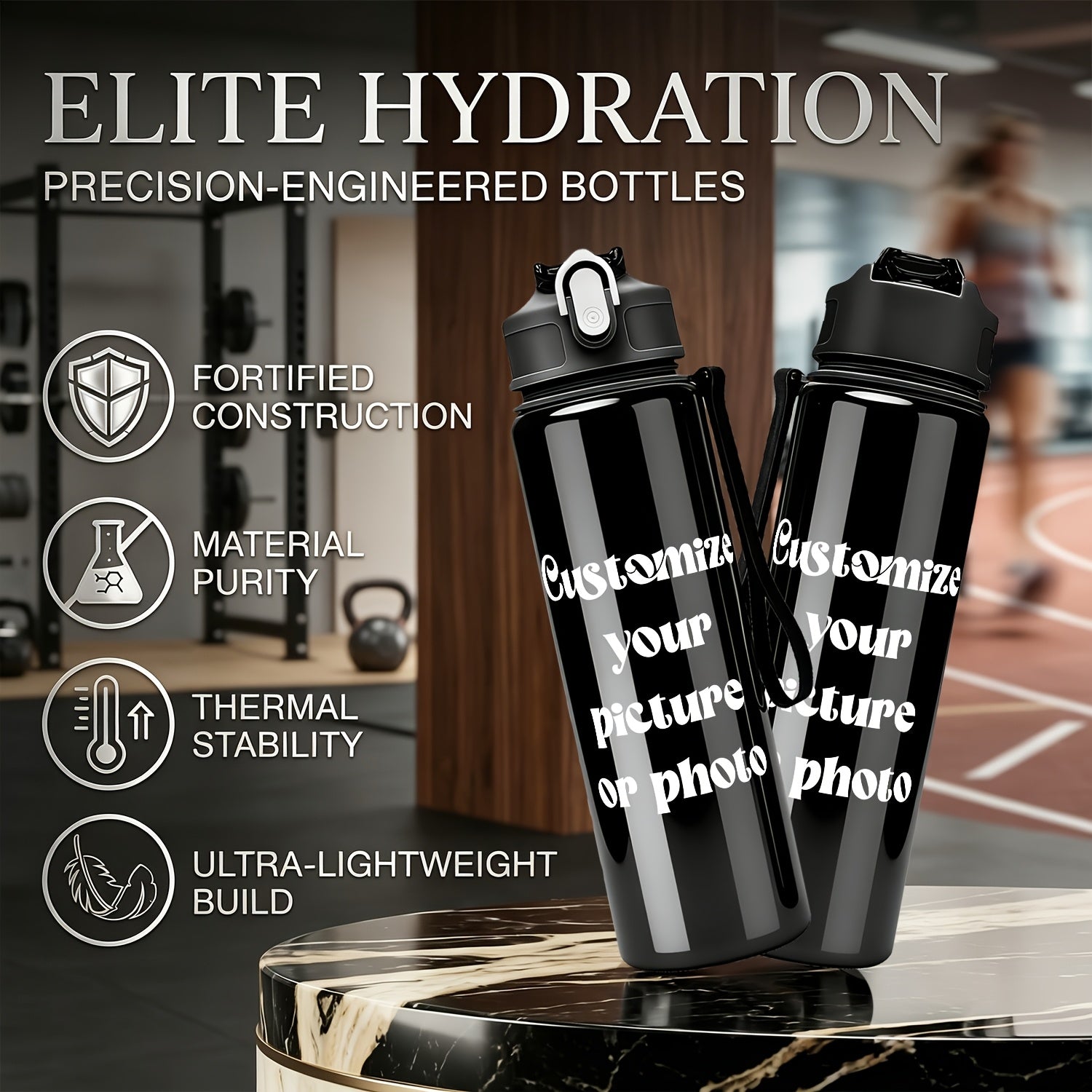 Custom-Printed Tumbler & Bottle –,Custom Photo or Picture,25oz Water Bottle with – image 2