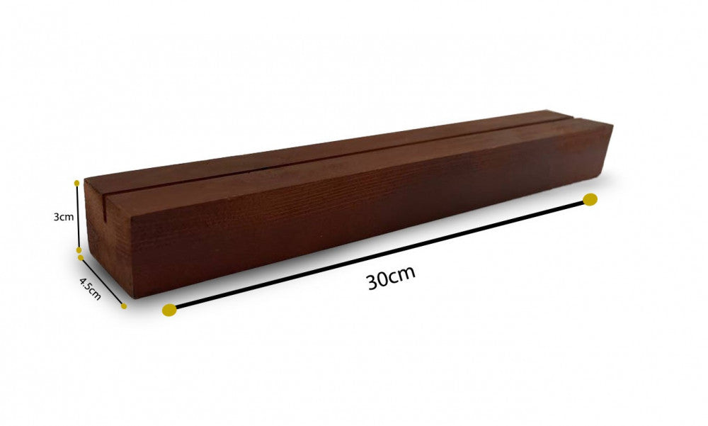 Wooden stand for acrylic panels, 30 cm, brown, A3 — product image 2