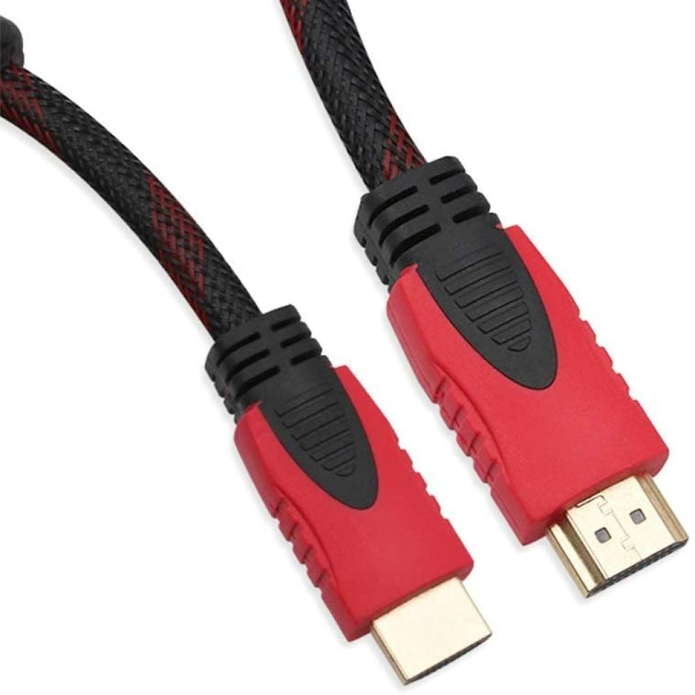 1080P High Speed ​​HDMI Cable with Red and Black Braided Shell 3M Length — product image 3
