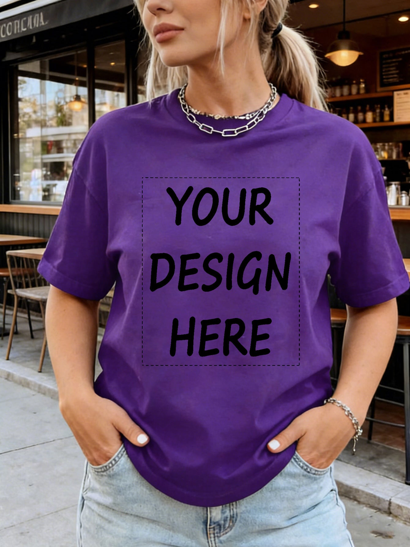Logo-Ready Logo Apparel – Round-neck Spring/summer T-shirt for Women with Your Favorite Photo or – image 2