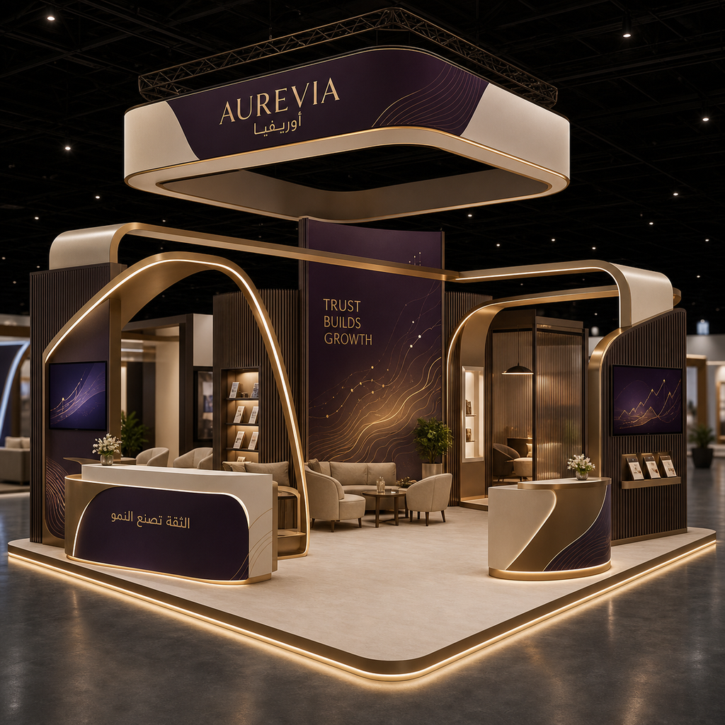 جناح معرض مؤسسي فاخر AUREVIA بمقاس 6 × 6