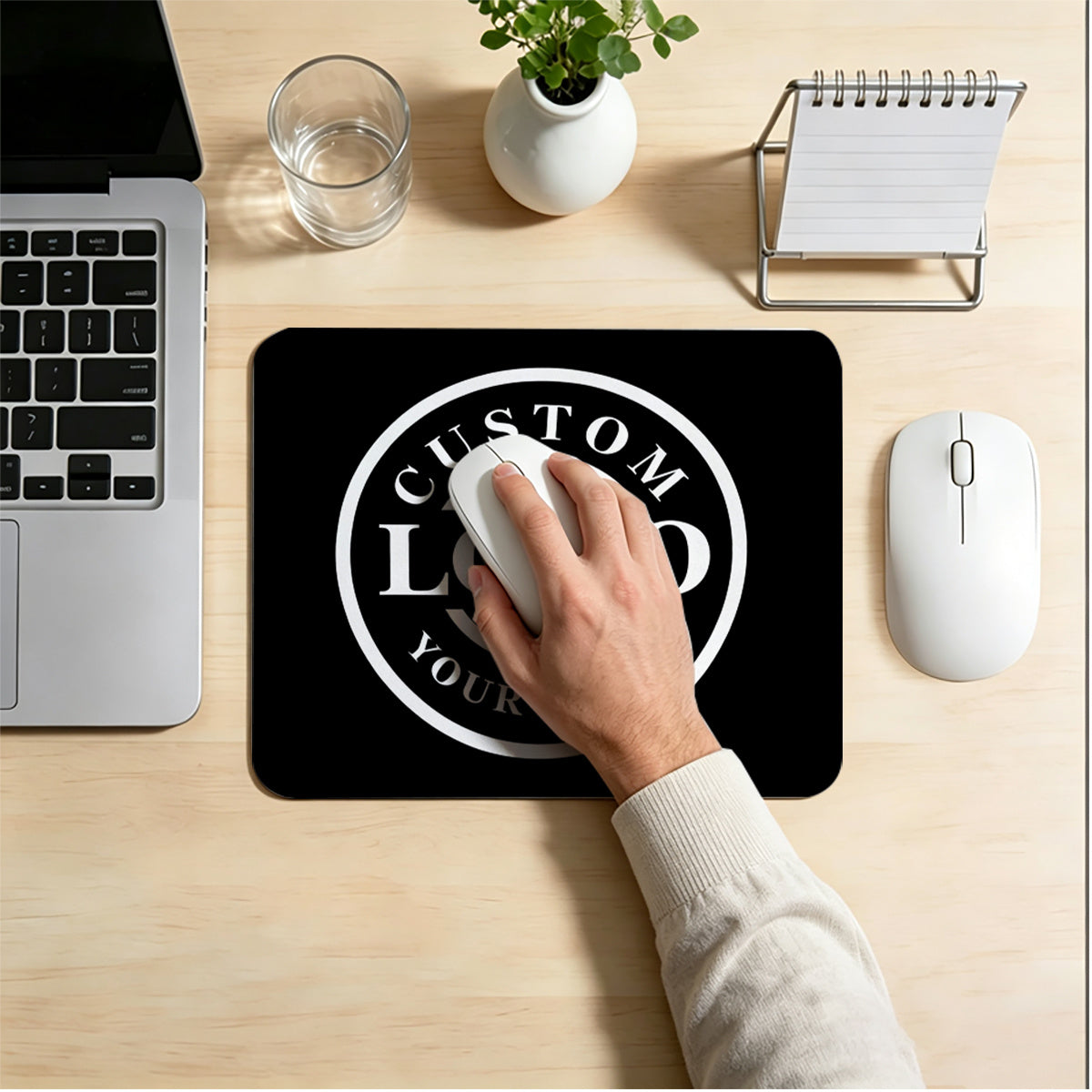Logo-Ready Business Stationery – Mouse Pad Compatible for PC & Laptop - Non-Slip Rubber Base Desk with – image 2