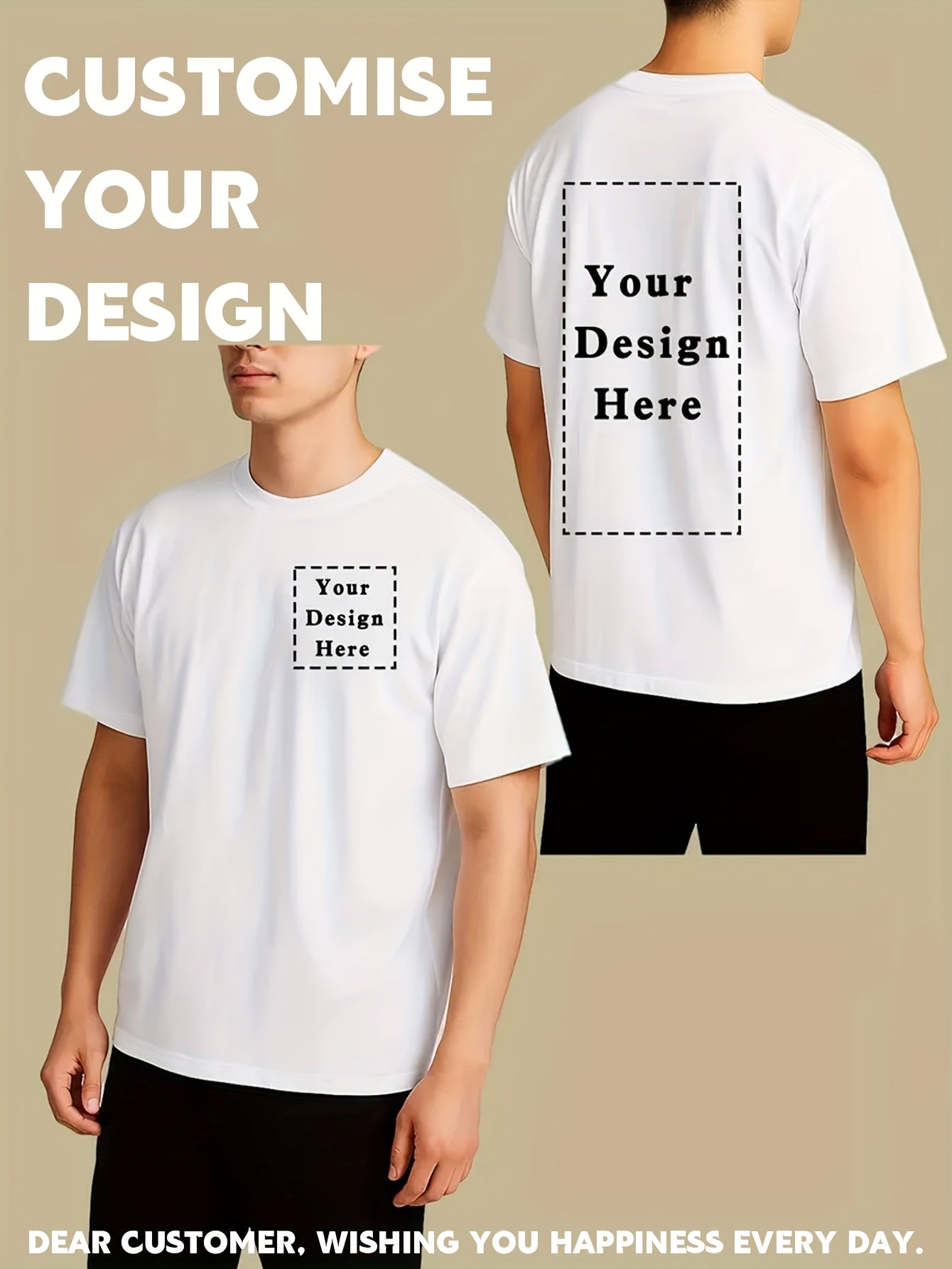 [] Men'S T-Shirt with Double-Sided Printing - Can Be Printed on Chest And | Business-Ready Logo – image 1