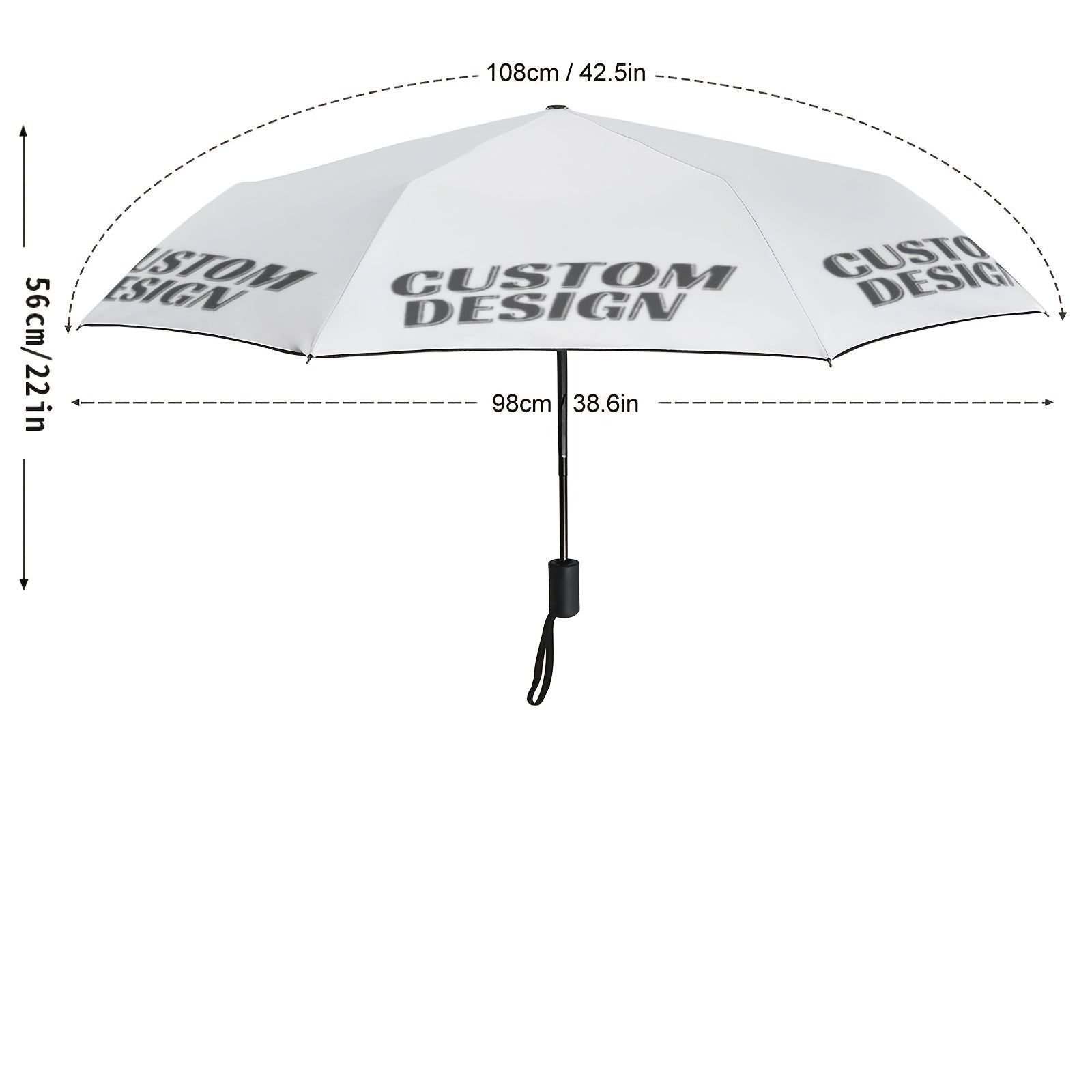 3-Fold Auto Umbrella with Custom Photo/Logo- A Lightweight, Foldable Travel | Made-to-Order Specialized Promotional – image 2