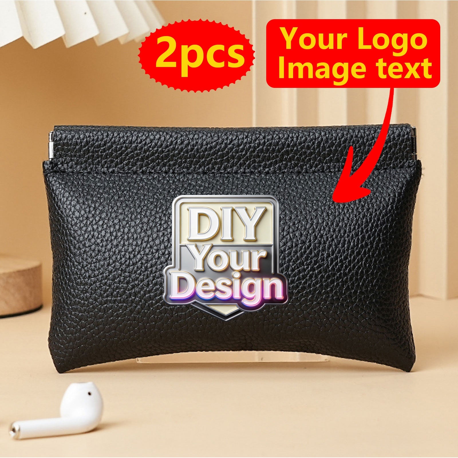 Bespoke Branded Bag – s Custom Storage Bag, HJ#6955 Makeup Bag,purse Wallet, And Image Text – image 1