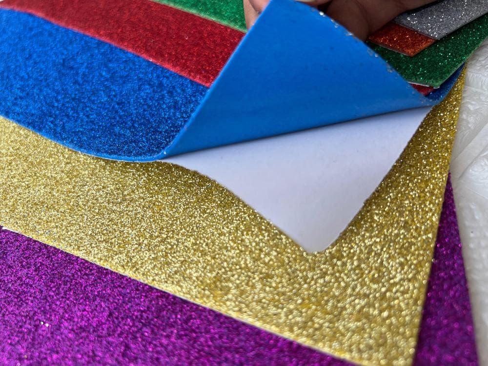 Glitter sticker foam paper, A4 size, 10 sheets — product image 3