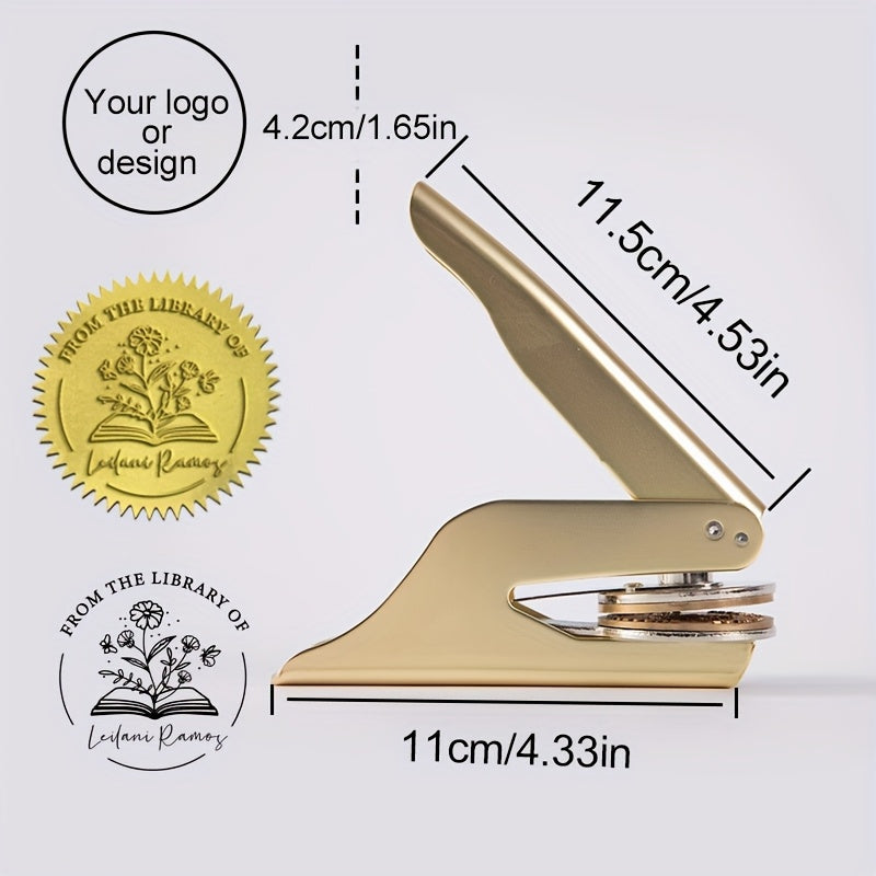 Custom Embossed Stainless Steel Stamp - Personalize Wedding Invitations, Books, and Crafts by Adding Your Logo and… - image 2