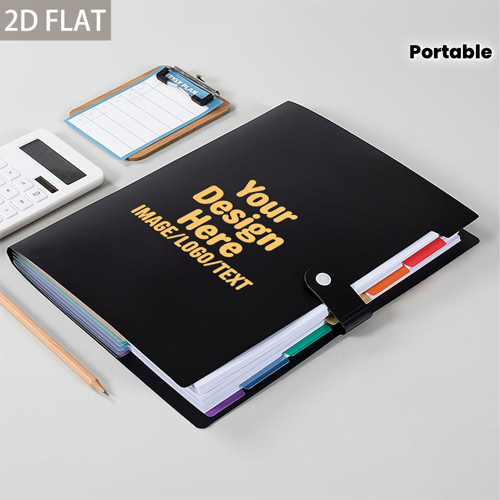 Brand-Forward Custom Name Photo Text Black PP Accordion-Style Expanding File Folder, – Business – image 2