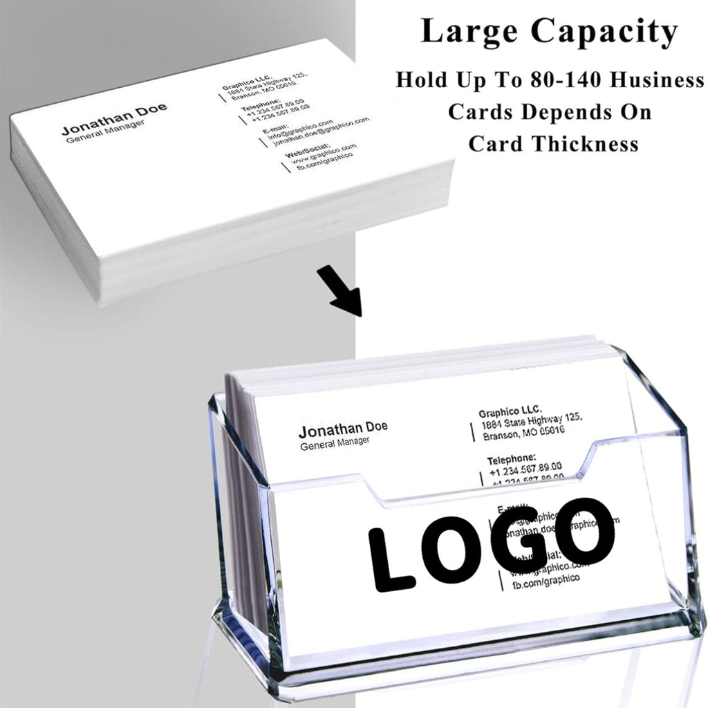 Logo card stand acrylic detail