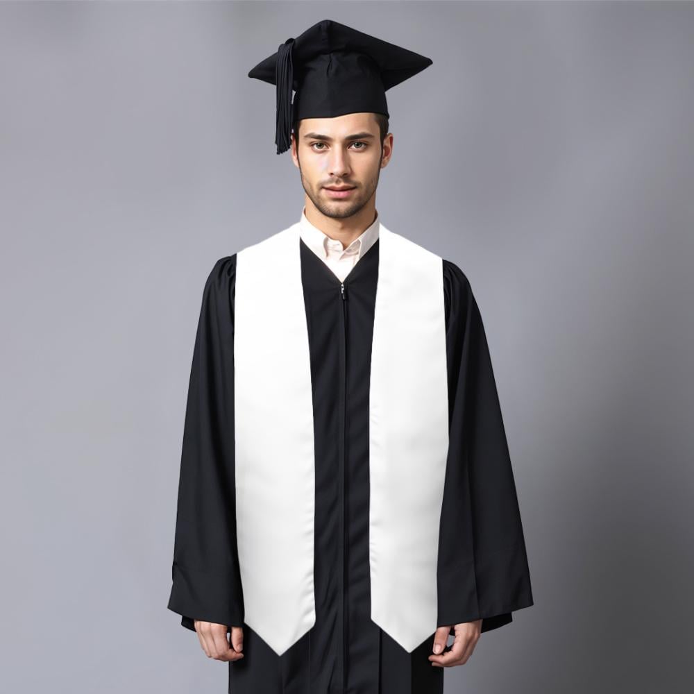 White graduation scarf with sublimation print 2026 - wholesale for printing shops and schools — product image 1