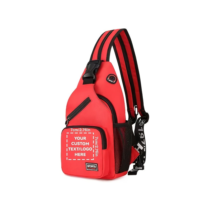 Personalized nylon crossbody chest pack with logo