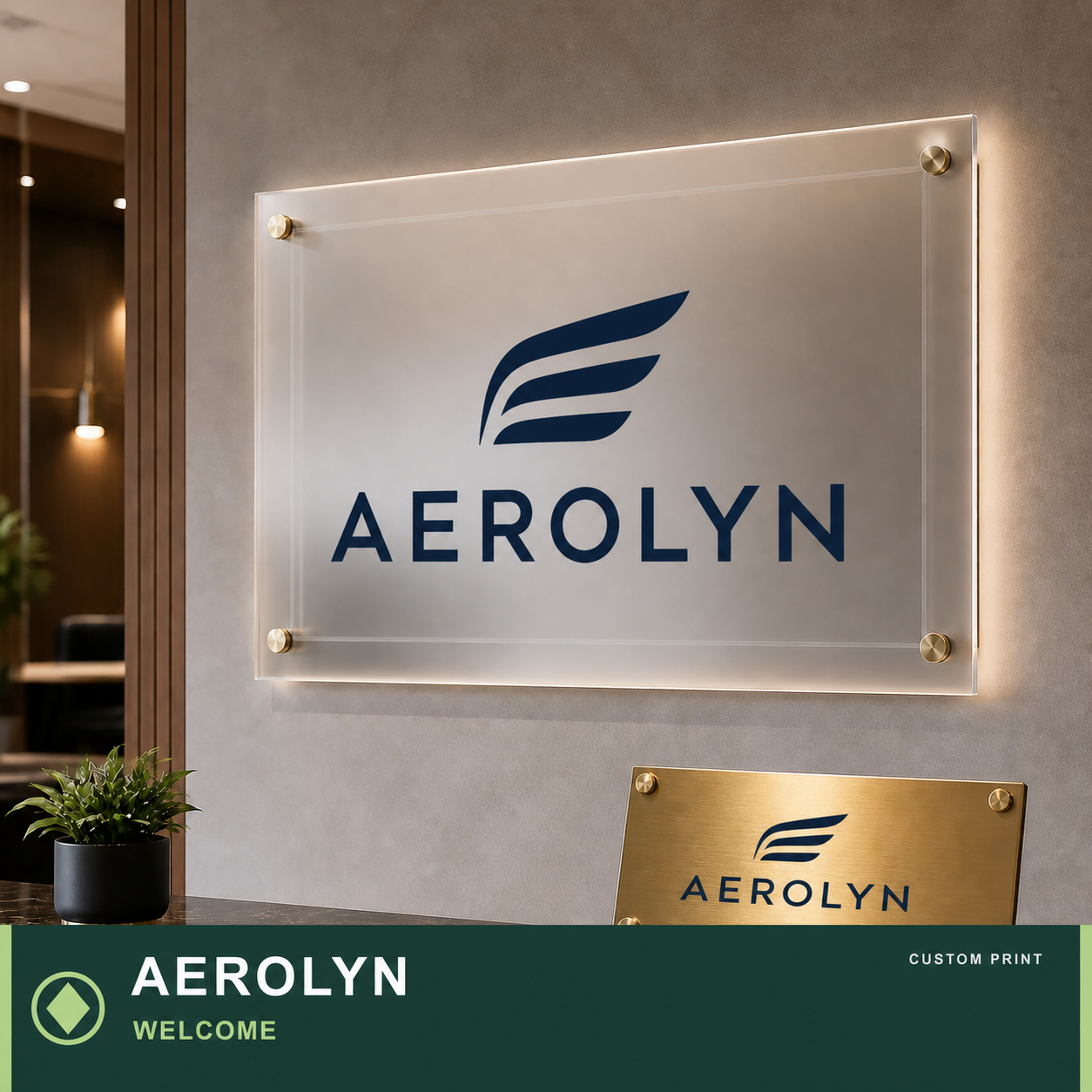 AEROLYN printed on custom product — WELCOME