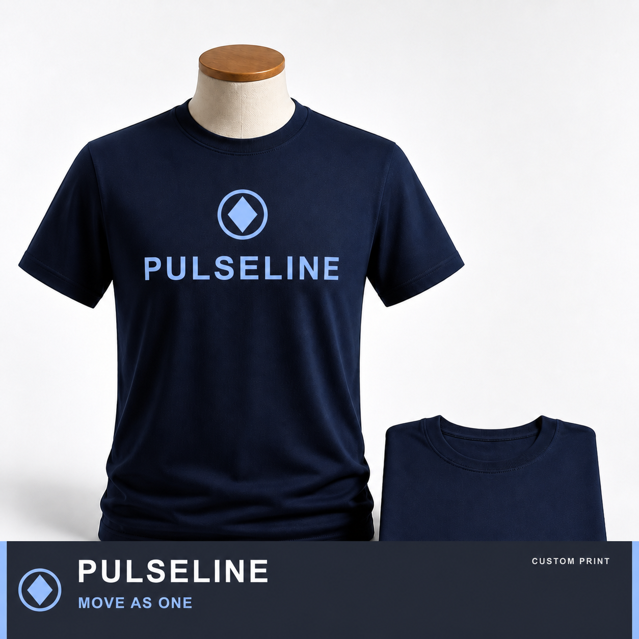 PULSELINE printed on custom product — MOVE AS ONE