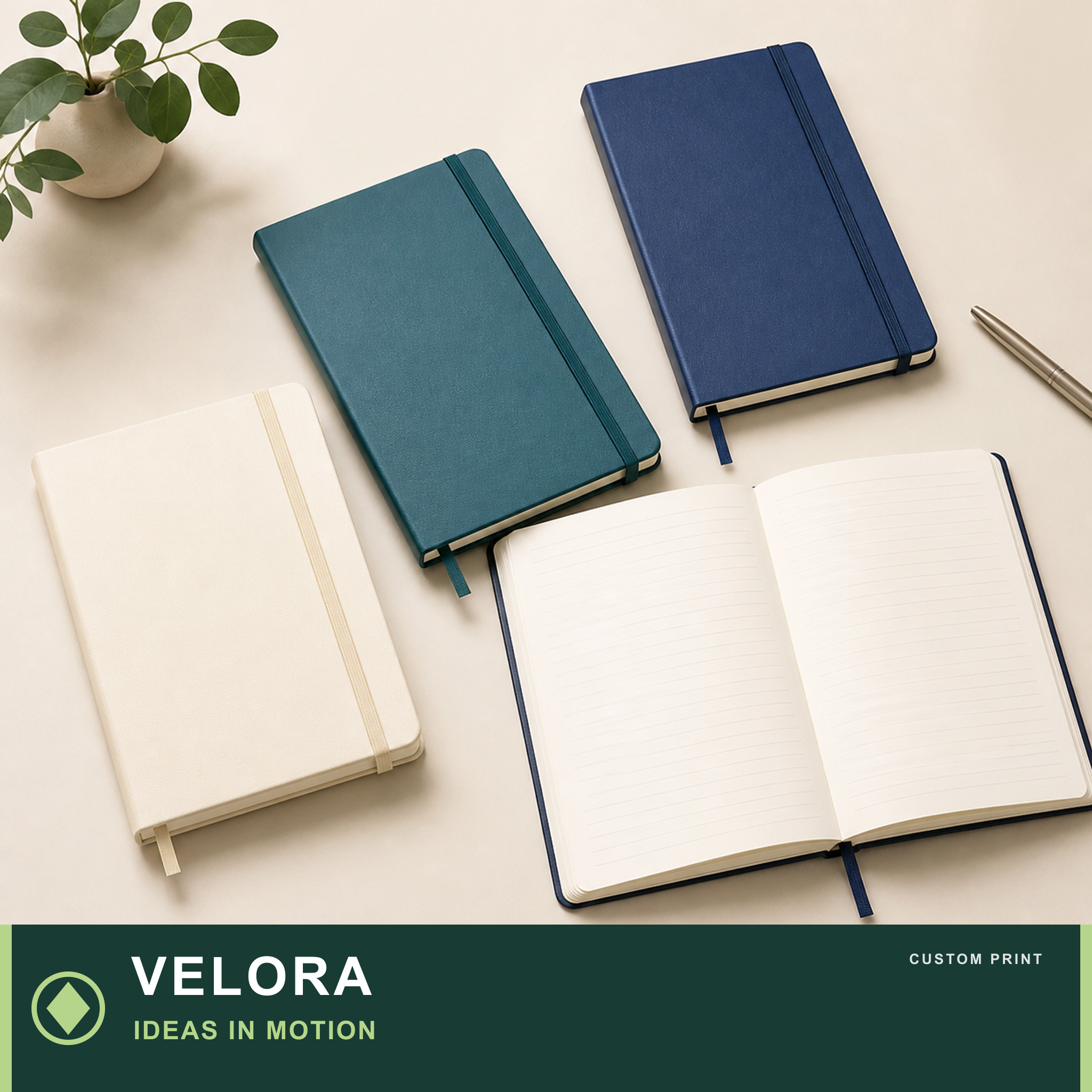 Custom Corporate Notebooks — VELORA: IDEAS IN MOTION