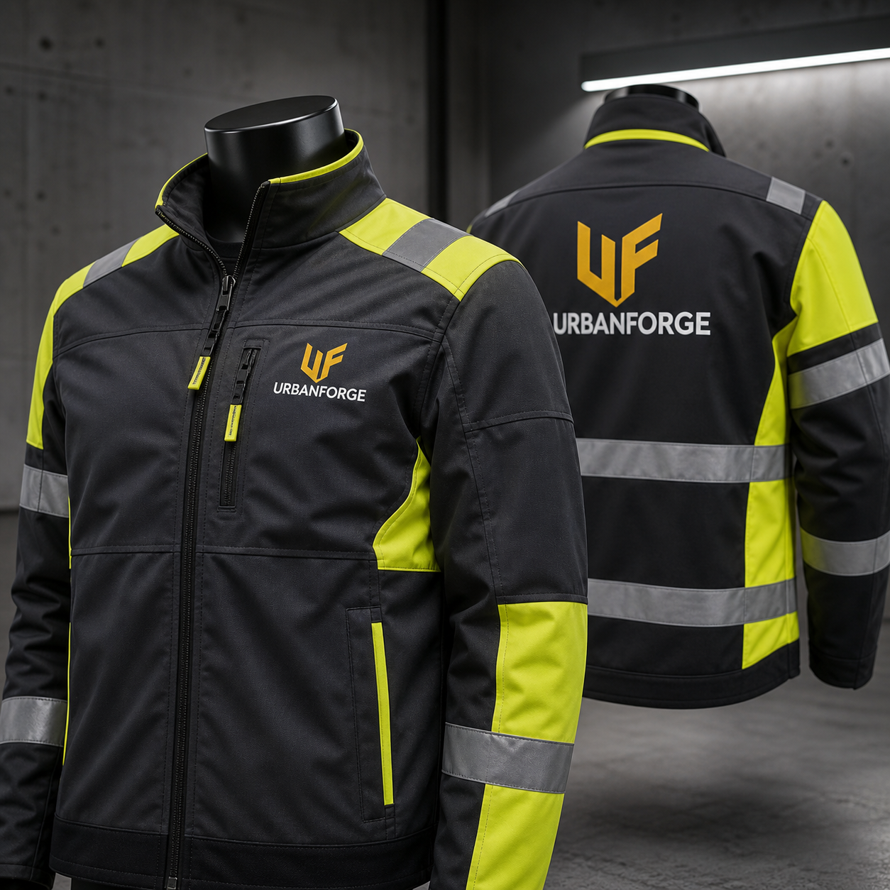 Custom Branded Hi-Vis Work Jackets — URBANFORGE: VISIBLE. READY.