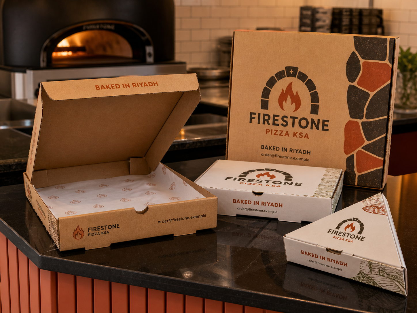 Custom printed pizza boxes and individual slice boxes
