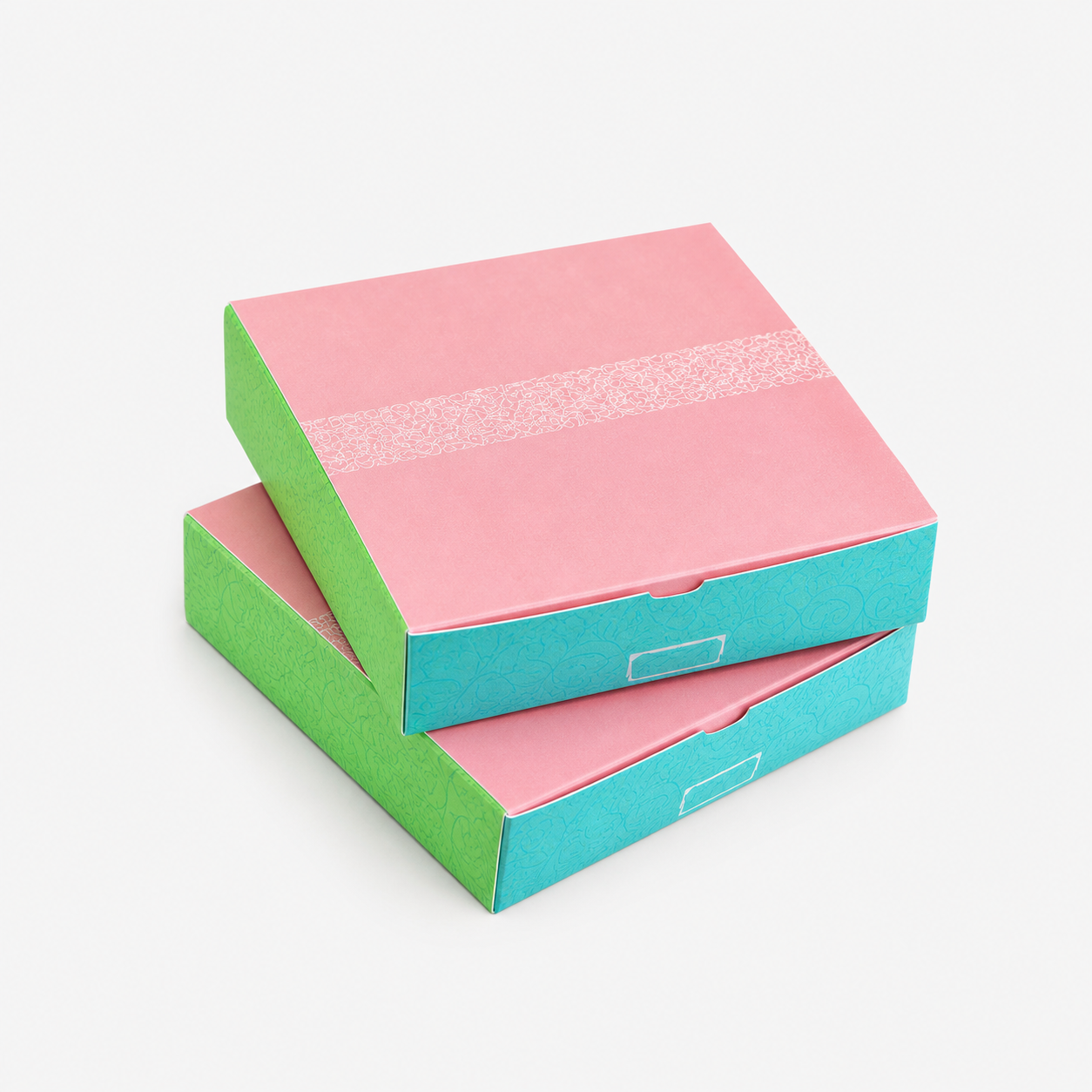 custom printed grape leaf packaging box — closed stacked studio view
