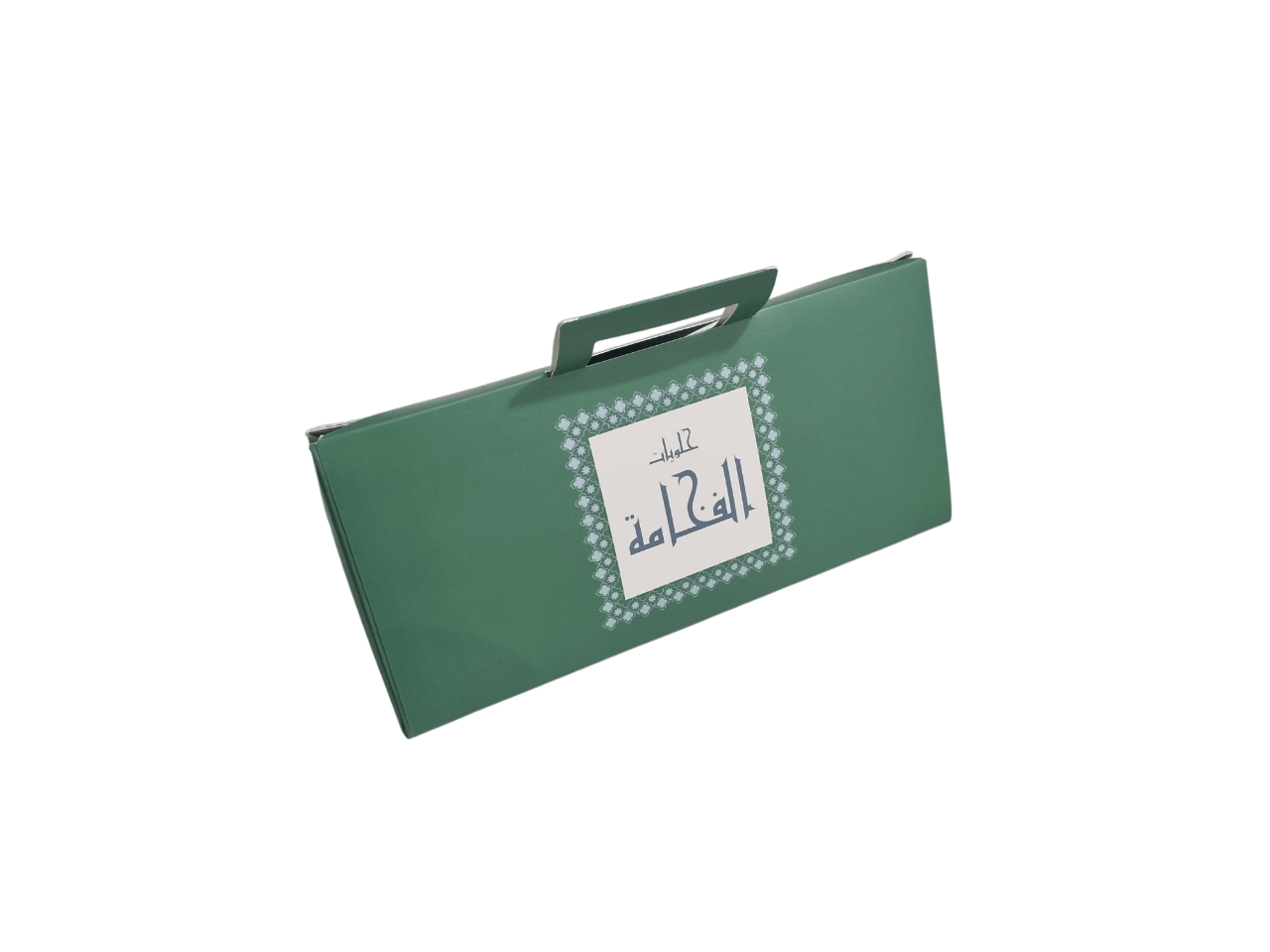 صندوق مثلث الشكل مع طباعة