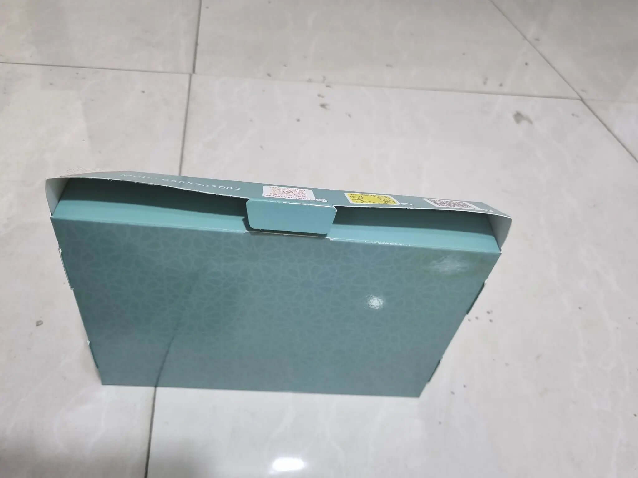 بوكس كنافة لتغليف الكنافة طباعة بلوغو العميل 34.5×31.5×4 سم مشمح خارجي مع نافذة شفافة