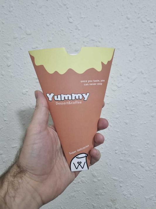 حامل وافل وكريب ظرف كريب طول 20 سم عمق 15 سم